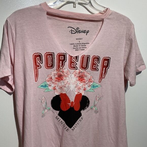 Disney Tsum Tsum Women's Pink Minni Mouse Forever Cotton T-Shirt Size Large - Picture 3 of 7